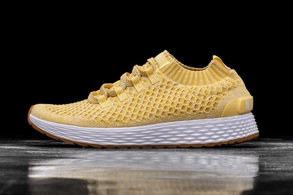 Chaussure Running NOBULL Homme Jaune - Chaussures NOBULL Honey Knit Runner,France (3815-GMNEF)